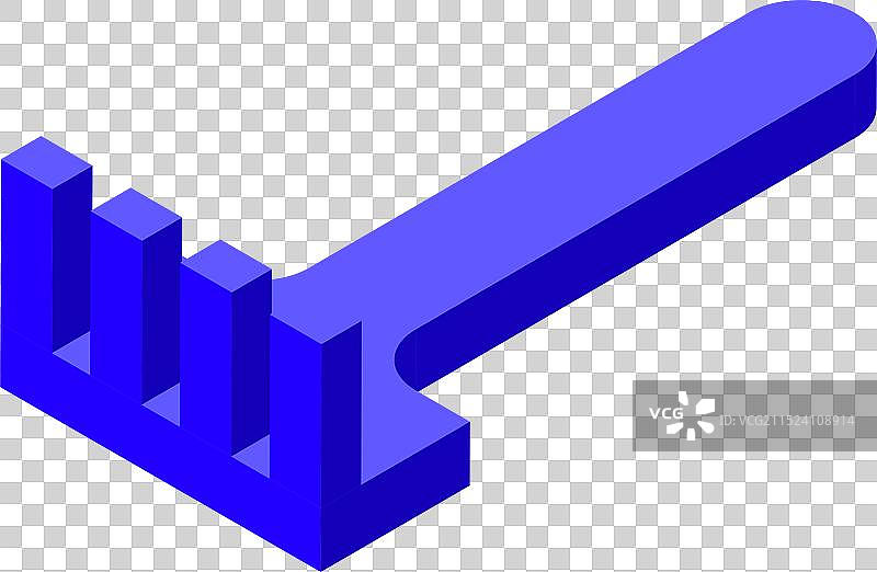 蓝色花园耙子金属齿朝上图片素材