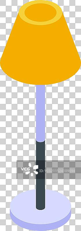 2.5D黄色落地灯图片素材