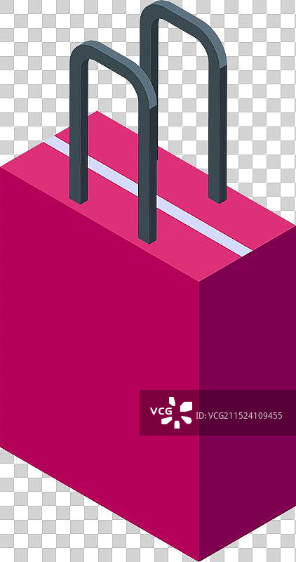 手提式粉色购物袋2.5D设计图片素材