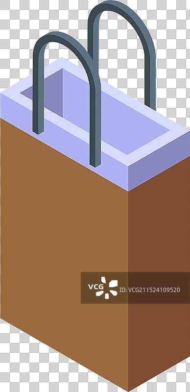 棕色购物袋手柄朝上图片素材