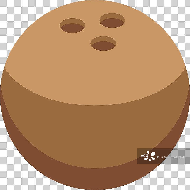 露出三个孔的热带成熟椰子图片素材