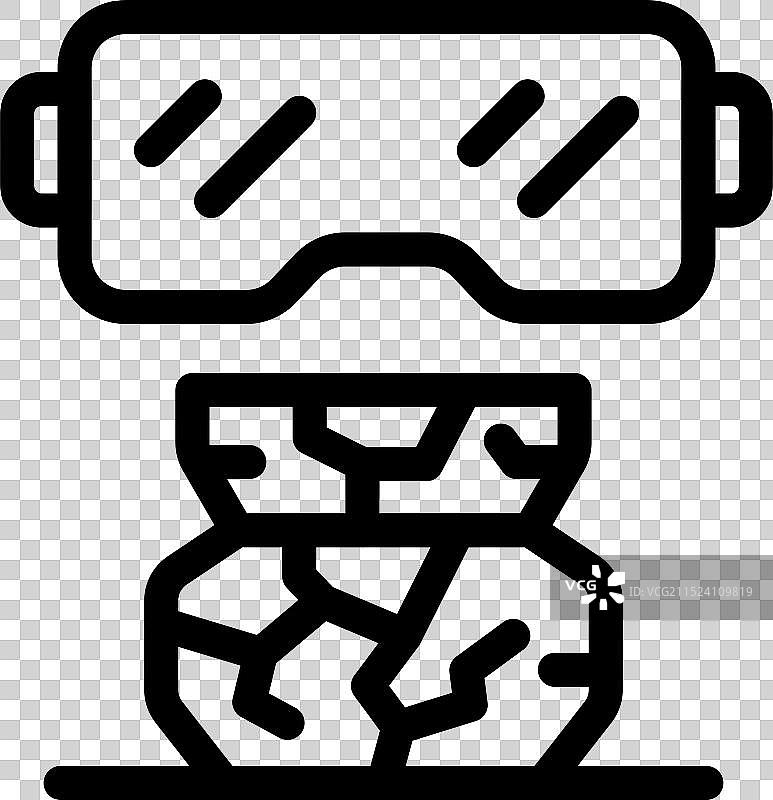 VR眼镜展现受损的地球图片素材