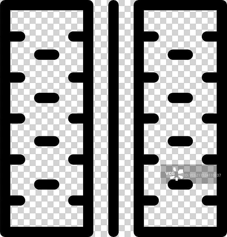 双开门的黑色轮廓图标图片素材