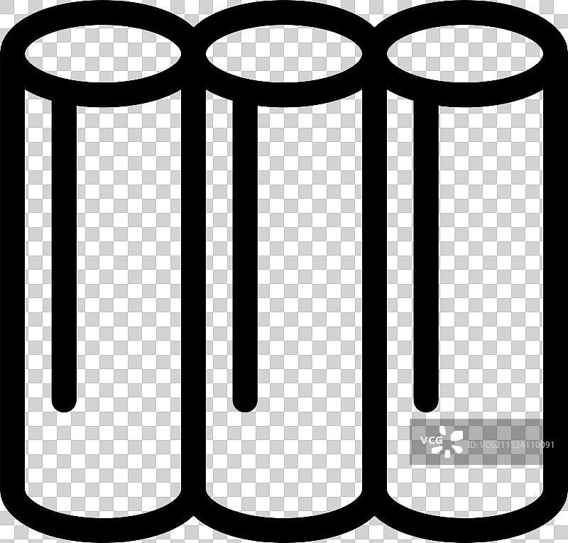 三个圆柱形电池组成的电池组图片素材