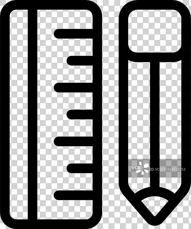 使用标尺的黑白图标图片素材