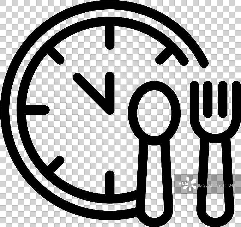 显示午餐时间的模拟时钟图片素材