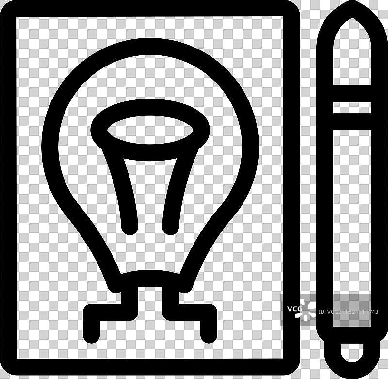 设计师在纸上用笔绘制灯泡创意图片素材