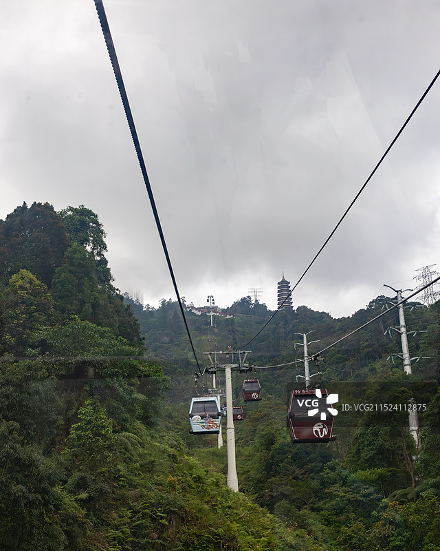 云天索道上的缆车图片素材