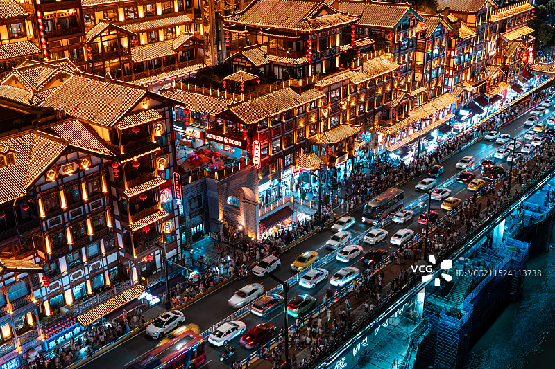 重庆洪崖洞夜景图片素材