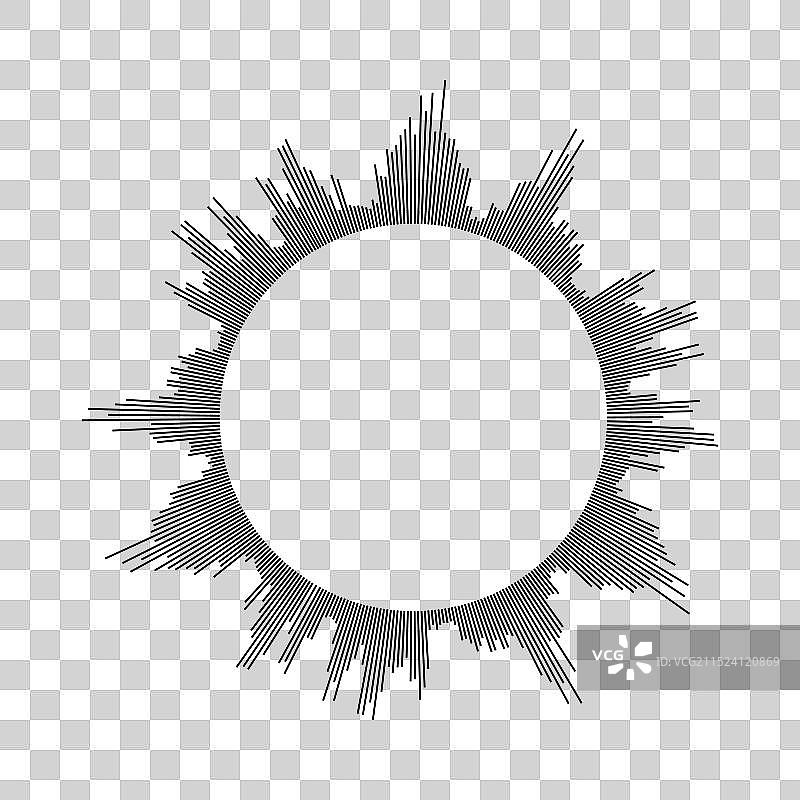 白色背景上的放射状声波图片素材