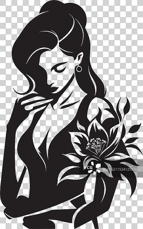 花园巫术美女巫标志图片素材