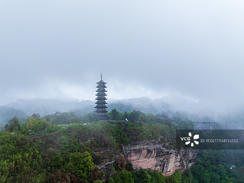 金华永康方岩风景区自然风光图片素材