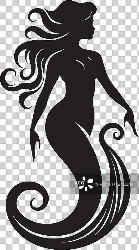 迷人美人鱼的崇高海洋精灵标志图片素材
