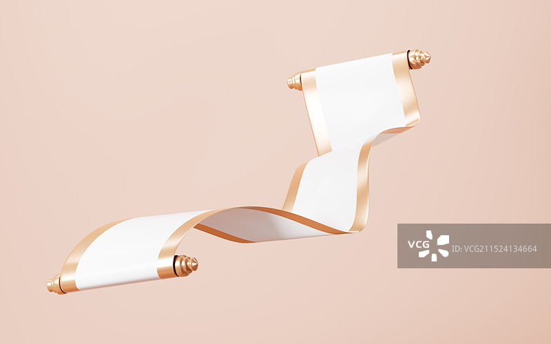 中国风空白古风卷轴3D渲染图片素材