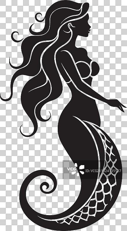 航海风格潮汐女妖美人鱼标志图片素材