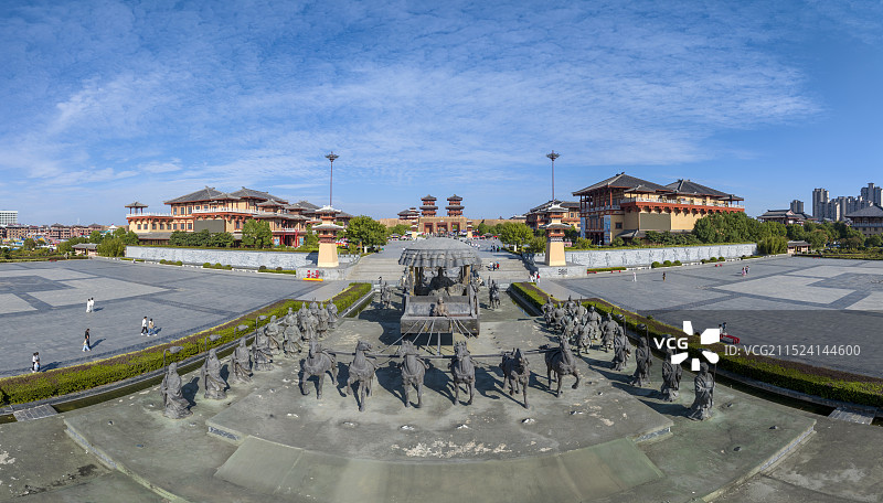 襄阳枣阳汉城汉宫景区全景风光图片素材