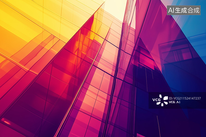 【AI数字艺术】彩色建筑结构图片素材