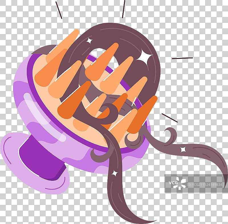 头部按摩器的扁平风贴纸图片素材