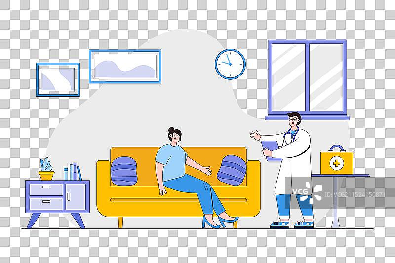 现代医疗医生上门拜访概念图片素材