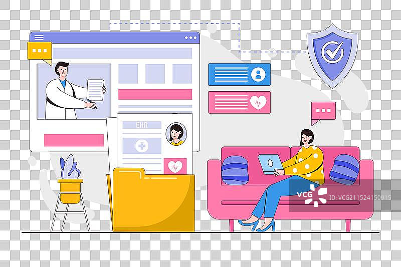 电子健康档案与在线医疗图片素材