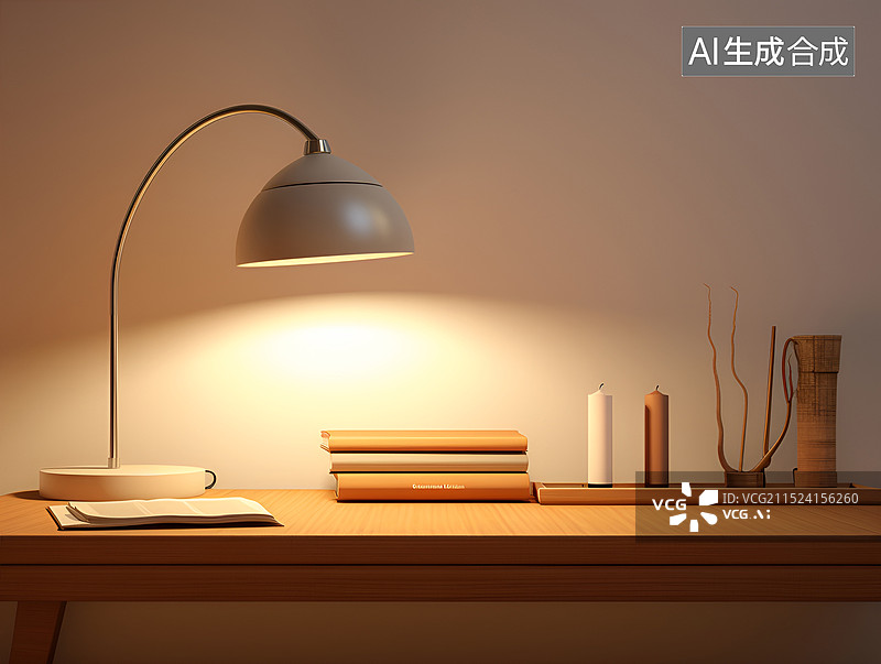 【AI数字艺术】书桌上的台灯图片素材