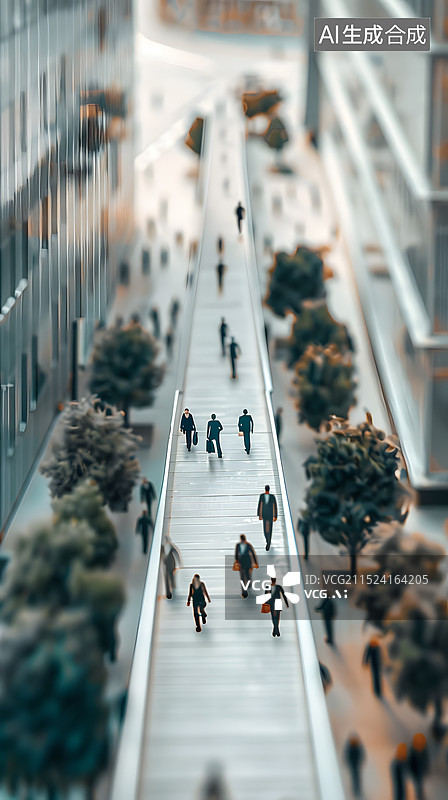 【AI数字艺术】微缩景观下的上班族图片素材