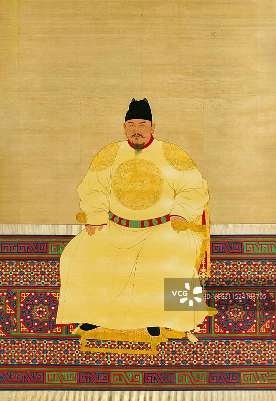 古代帝王画像，明代，明太祖朱元璋图片素材