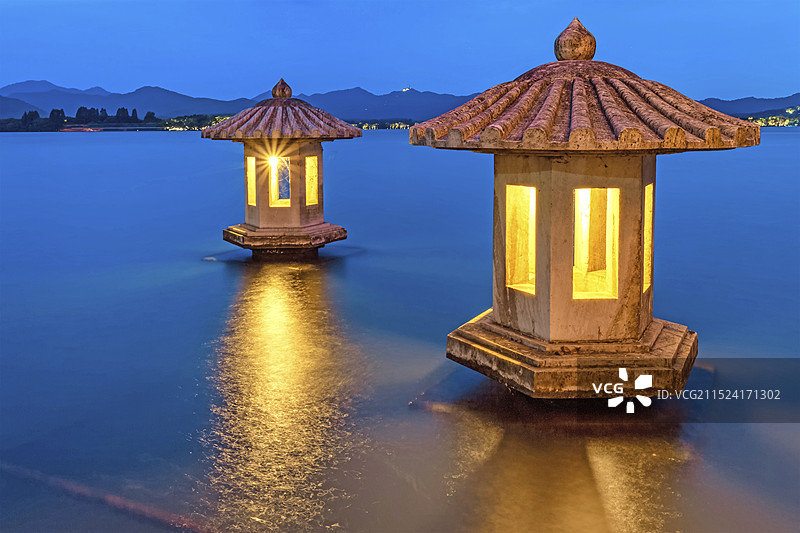 浙江杭州，西湖风景。图片素材