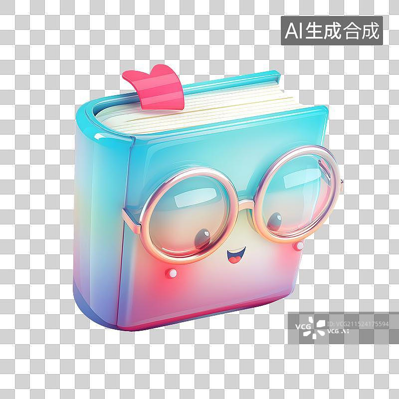 【AI数字艺术】文具 教育 学习 读书 3d 渐变 元素图片素材