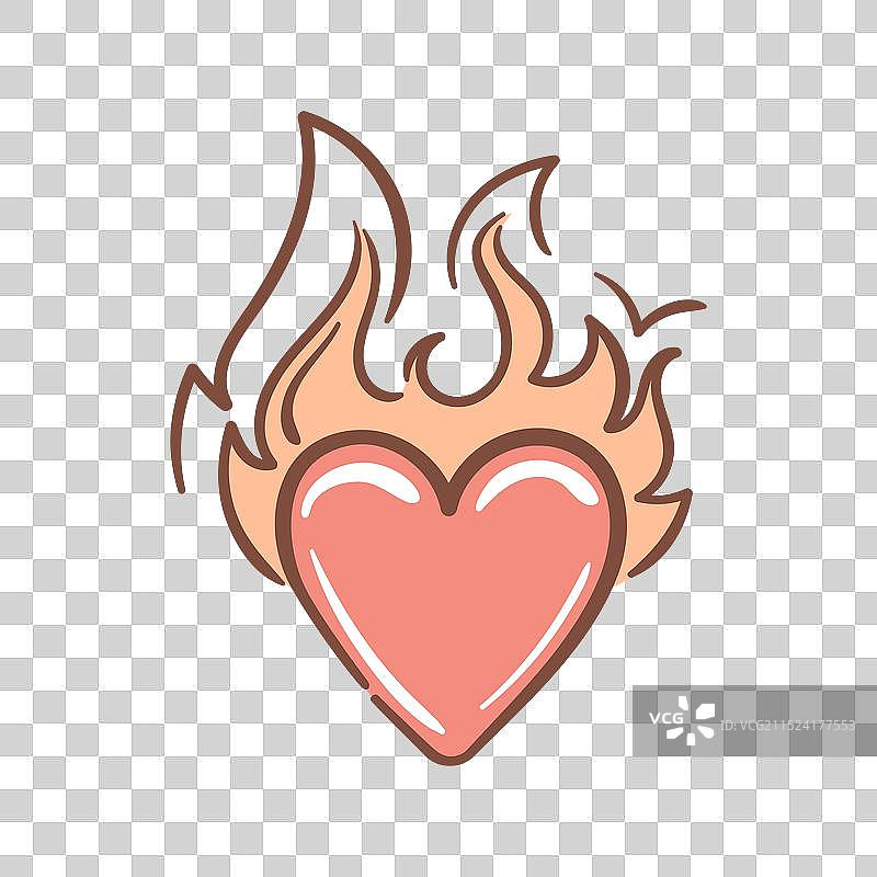 火焰中的闪耀之心图片素材