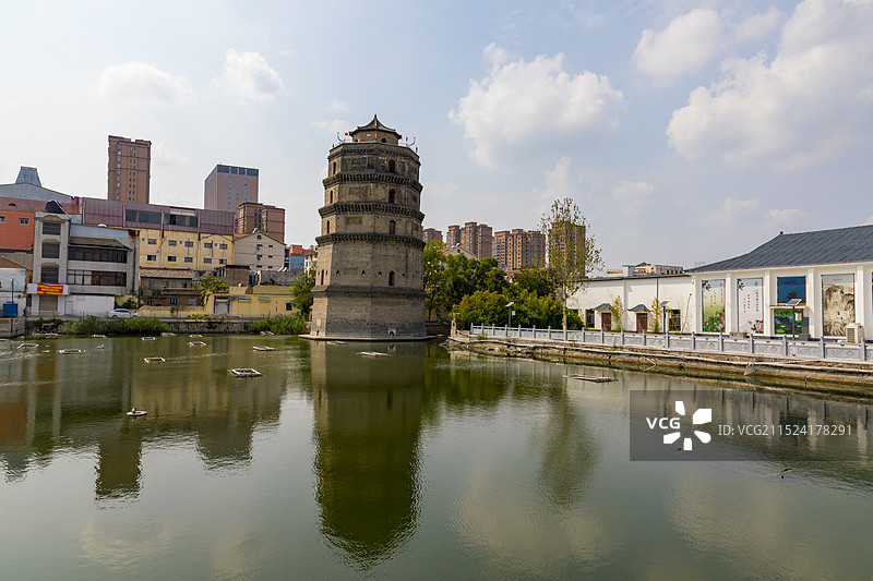 山东巨野县永丰塔，宋代，全国重点文物保护单位图片素材