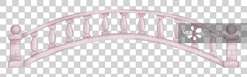 粉彩水彩石桥图片素材