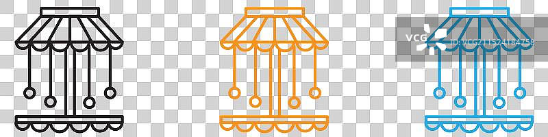 用于Web应用程序UI的旋转木马图标Logo集合图片素材
