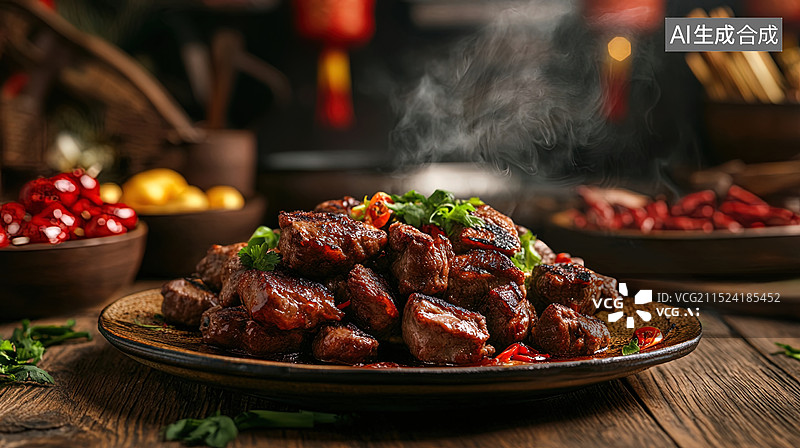 【AI数字艺术】一盘红烧牛肉图片素材