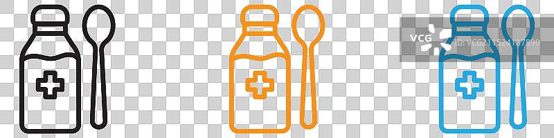 止咳糖浆图标Logo合集，适用于网页应用程序图片素材