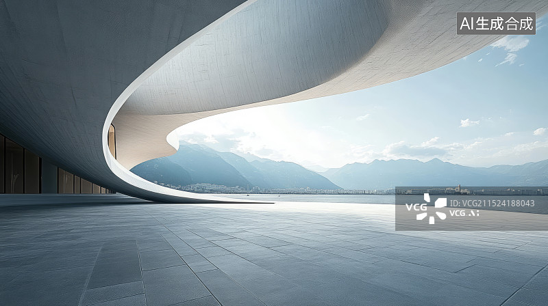 【AI数字艺术】现代城市建筑广场汽车广告背景图片素材