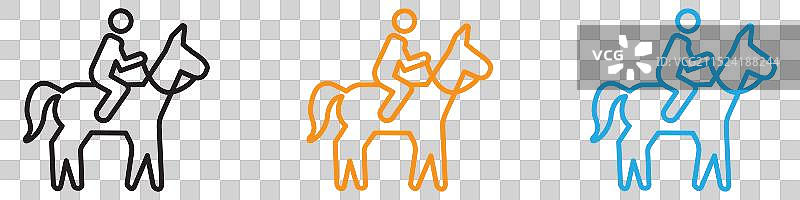 网页应用程序用户界面的骑马图标Logo集图片素材