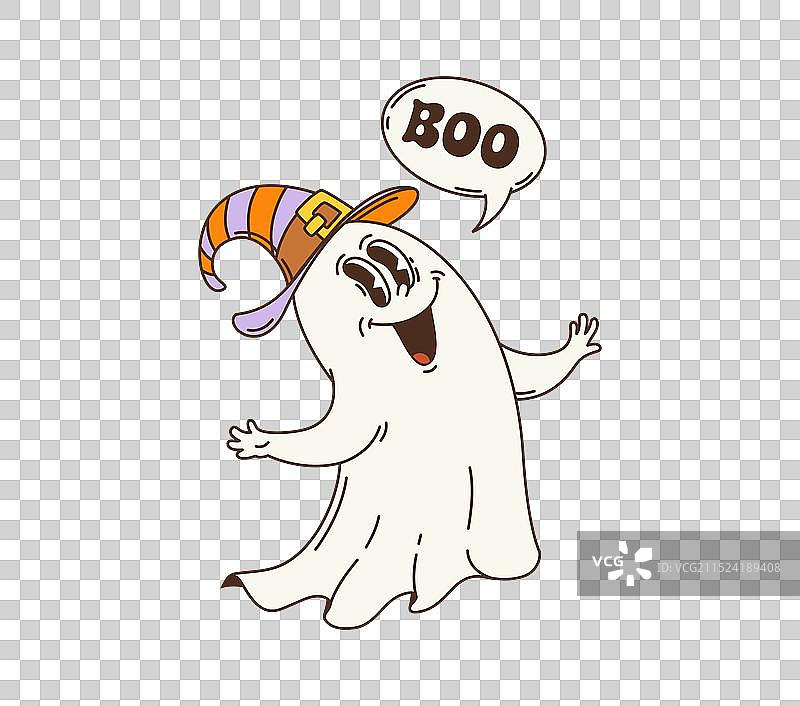 卡通万圣节幽灵角色，带有嘘声图片素材