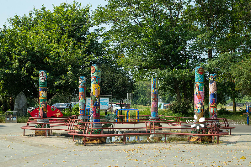 成都三道堰青杠树景区图片素材