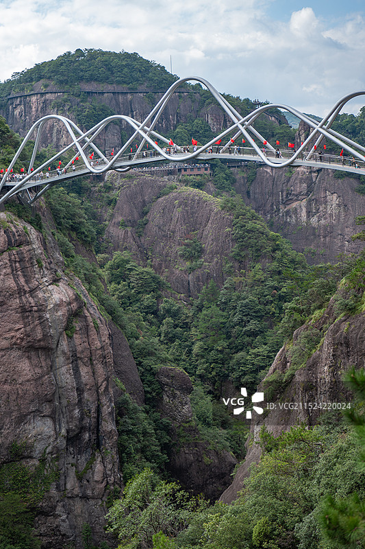 台州神仙居卧龙桥白天自然景观图片素材