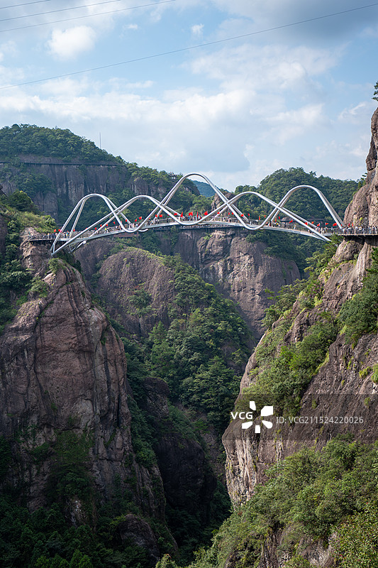台州神仙居卧龙桥白天自然景观图片素材