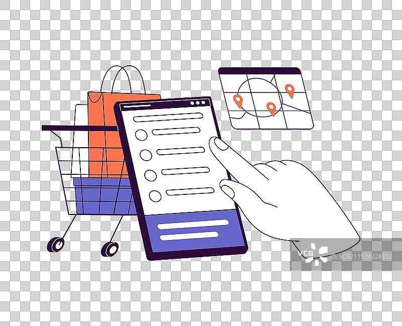 在线购物配送概念购买购物车图片素材