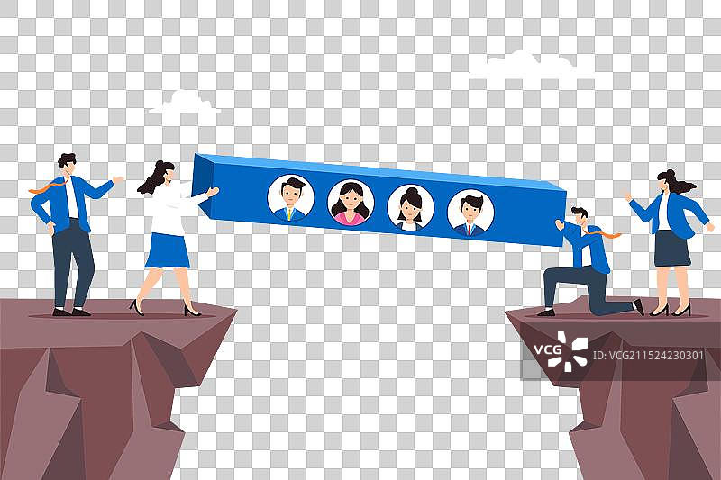 HR团队建设桥梁与候选人资料图片素材