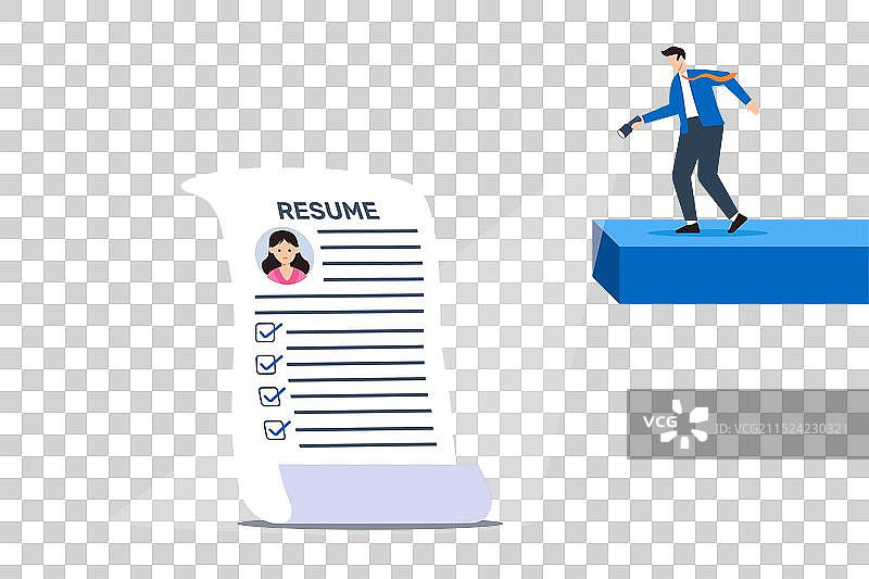 招聘人员使用手电筒突出显示简历图片素材