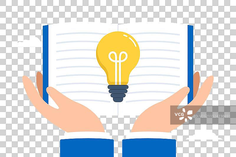大手拿着打开的书本发现灯泡图片素材