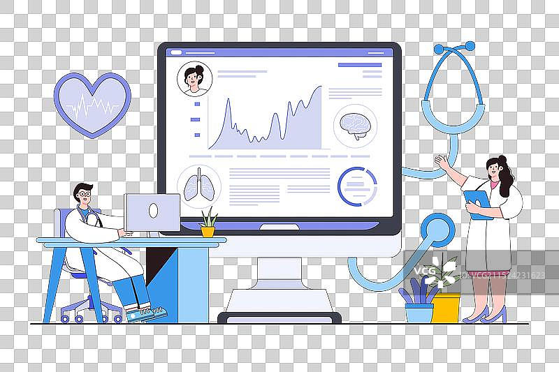 数字健康监测和远程医疗图片素材