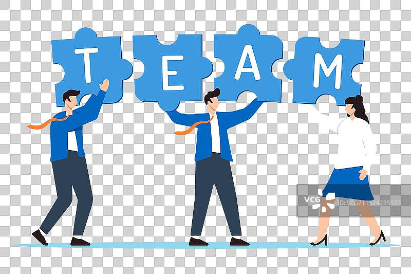 商务团队合作拼接拼图图片素材