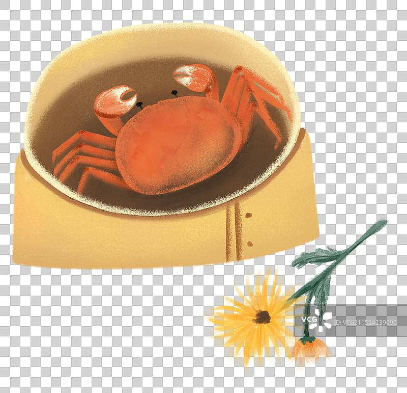 秋天螃蟹菊花图片素材