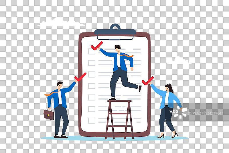 商人同事协助放置复选标记图片素材