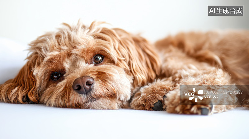 【AI数字艺术】白色背景下狗的特写肖像图片素材